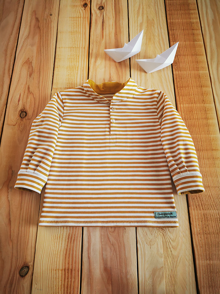 T-Shirt mit langem Arm und Stehkragen (unisex)
